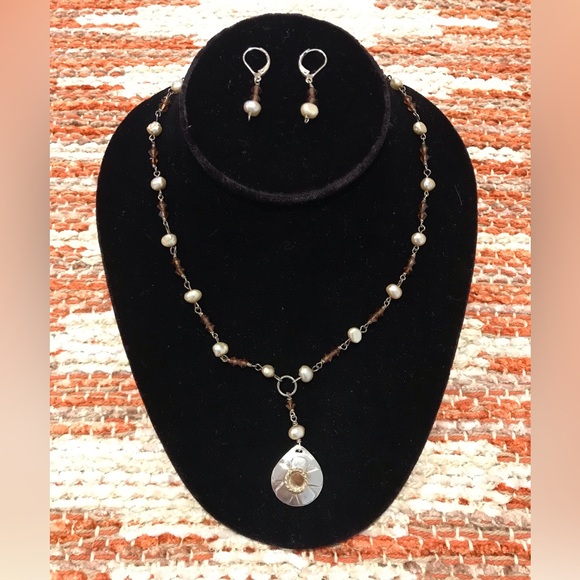 Vintage Sterling Silver Patricia O Beaded Necklace and Earrings Set - Picture 2 of 10